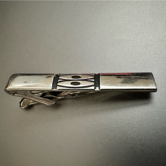 Cuff links and tie clip in silver Native American design. 3 piece vintage set - Picture 10 of 15